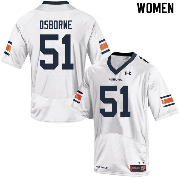 Women #51 Justin Osborne Auburn Tigers College Football Jerseys Sale-White - Click Image to Close